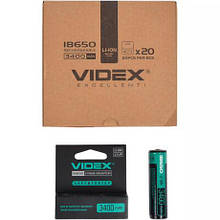 Акумулятори VIDEX Li-Ion 18650-P(ЗАХИСТ) 3400mAh V-003168/295268