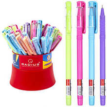 Ручка "I Pen" RADIUS кольоровий матовий корпус синя 50шт в банку 500184