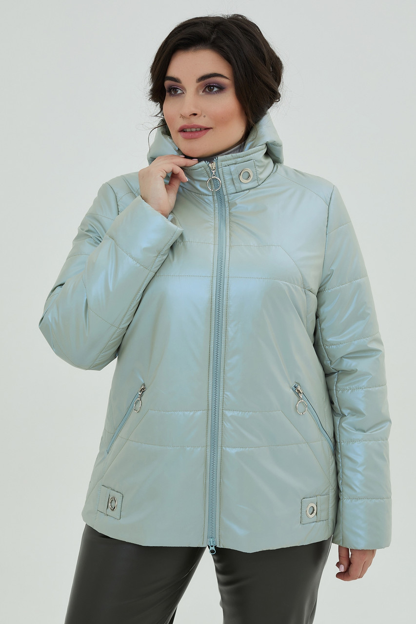 Стильна жіноча куртка Модена оливкового кольору на весну, великі розміри