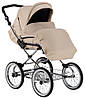Коляска 2 в 1 класична Roan Emma (14"хром) E18 бежева шкіра - бежева шкіра (строчка), фото 6