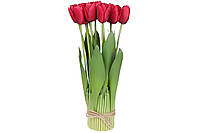 Декоративный букет Тюльпанов, 37см, цвет - бордо