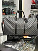 Дорожня сумка Louis Vuitton сіра шашка | Чоловіча шкіряна сумка чудової якості Луї Віттон, фото 2