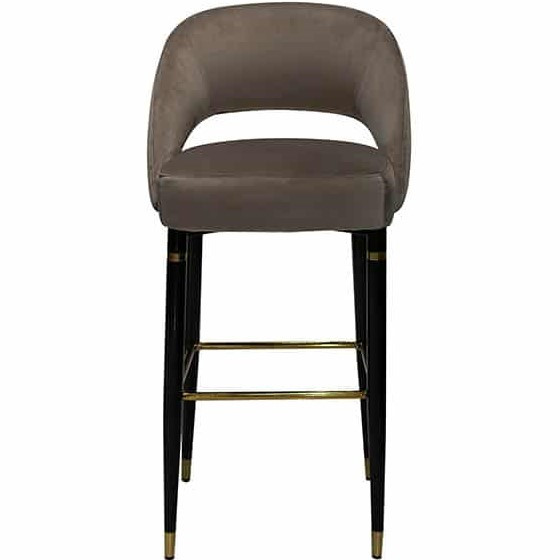 Барный стул на металлических ножках Фостер обивка велюр цвет бежевый Prestol - фото 2 - id-p1573202244