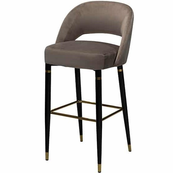 Барный стул на металлических ножках Фостер обивка велюр цвет бежевый Prestol - фото 1 - id-p1573202244
