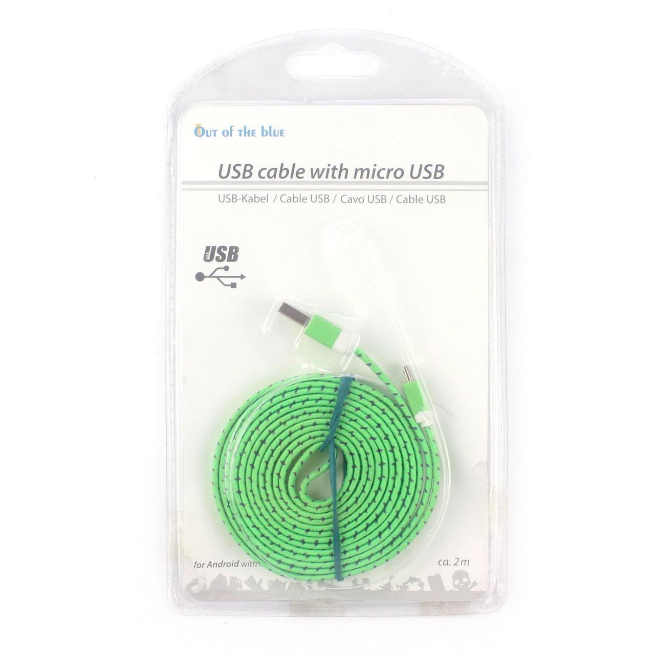 Кабель для Android-пристроїв, micro USB, зелений, фото 1