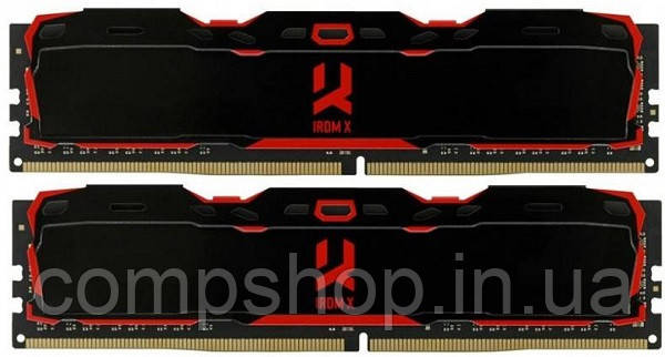 Пам'ять DDR4  16GB  2666MHz PC4-21300  (Kit of 2x8GB)  Goodram IRDM X  Black (IR-X2666D464L16S/16GDC) (код, фото 1
