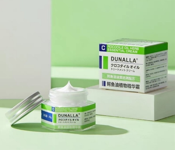 Dunalla відновлювальний лікувальний крем з олією крокодила й екстрактами трав для догляду за сухими зонами тіла