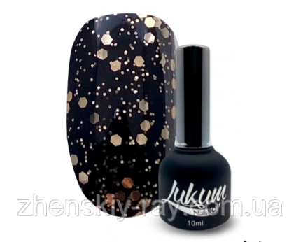 Топ для гель-лаку без липкої з пластівцями Lukum Flakes Top 10 мл No 06, фото 1