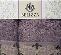 Набір 2 рушники Belizza Julia банний 70х140см і лицьовий 50х90см, махра, бузковий