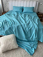 Двохспальний страйп сатин Блакитне сяйво