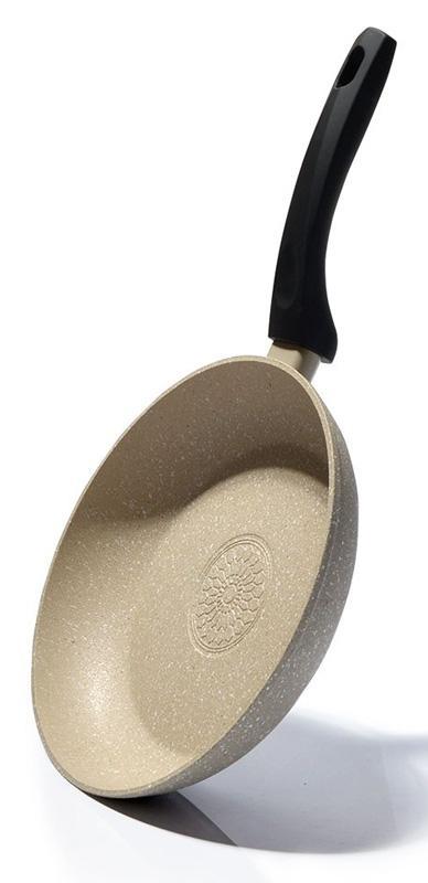 Сковорода Fissman Fuego Stone Cream Ø24см з антипригарним покриттям Platinum (кам'яна крихта)