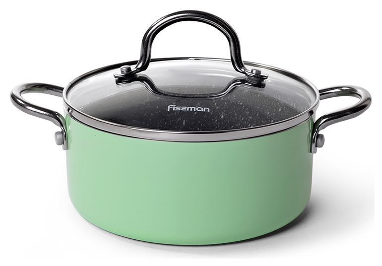 Каструля Fissman Mini Chef Green 1.3л з антипригарним покриттям