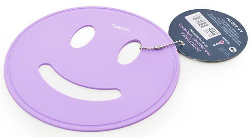 Підставка під гаряче Fissman Smile Ø17см силіконова, ліловий, фото 1