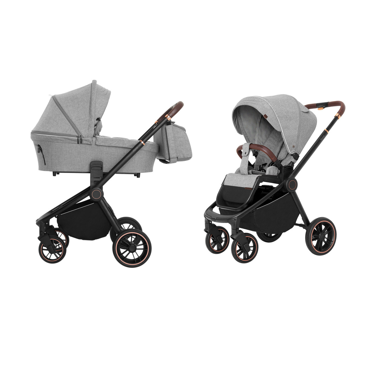 Коляска універсальна 2 в 1 Carello Epica CRL-8510/1 Silver Grey сумка для мами + дощовик