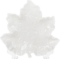 Тарелка-блюдо Feuille "Кленовый лист" 20см, керамическая белая