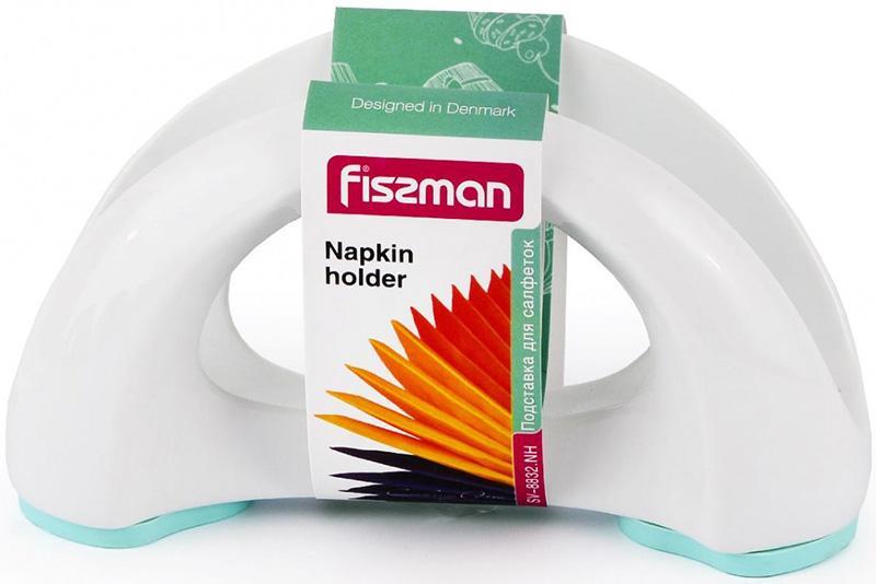 Серветниця Fissman 16х8см керамічна з блакитною силіконовою підставою, фото 1