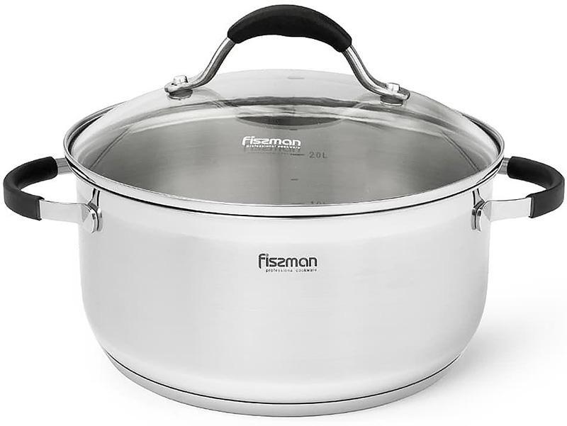 Каструля Fissman Magnifika 5.1л з силіконовими накладками на ручках