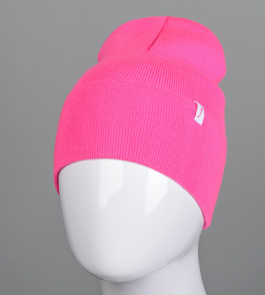 Демісезонна в'язана шапка (С2211), Малиновий, фото 1