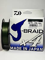 DAIWA Шнур J-Braid x4 0,17mm. 270м. Dark Green