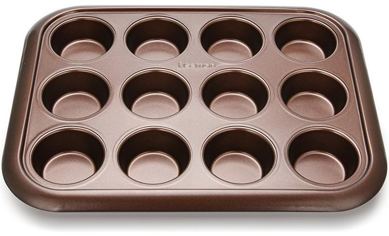 Форма для кексів і маффінів Fissman Chocolate 38x30x3.5см, 12 осередків