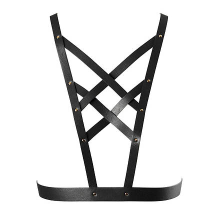 Портупея Bijoux Indiscrets MAZE - Cross Cleavage Harness Black, фото 1