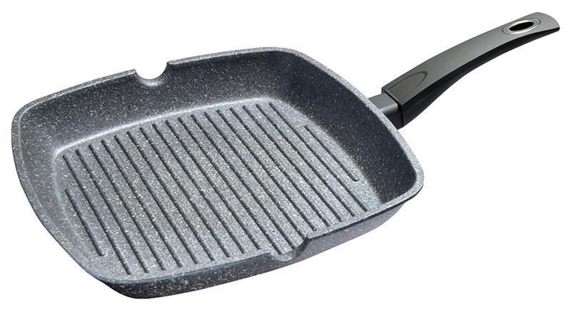 Сковорода-гриль Fissman Grey Stone 24х24см з антипригарним покриттям "Platinum"