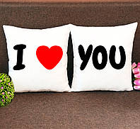 Парные подушки "Я тебя люблю". Подарок на день влюбленных