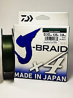 DAIWA Шнур J-Braid x4 0,10mm. 135м. Dark Green