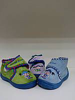 Тапочки дитячі для хлопчика і дівчинки на липучці Р22-27.В наявності колір салатовий,блідо рожевий ,блакитний.