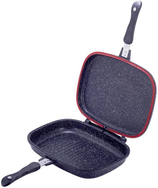 Сковорода-гриль Kamille Grill Pan двостороння прямокутна 32х24х7.5см