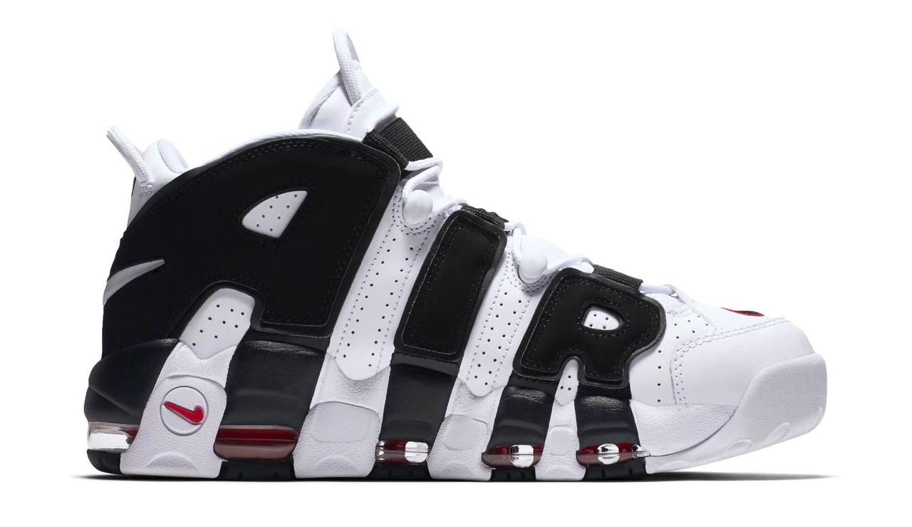 Шкіряні високі кросівки Nike Air More Uptempo Black White (Кросівки Найк Аптемпо чорно-білі 36-45) 45