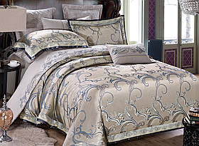 Двоспальна постільна білизна жакард сатин 180х220 Розкішна постільна білизна з 4 наволочками (19164)