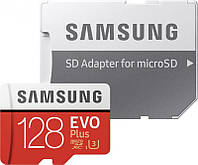 MicroSDXC 128GB UHS-I/U3 Class 10 Samsung Evo Plus R100/W60MB/s + SD-адаптер (MB-MC128HA/RU)