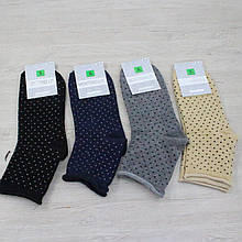 Жіночі середні шкарпетки Montebello, демісезонні без резинки діабетичні в горошок, розмір 36-40, 12пар\уп. мікс кольорів