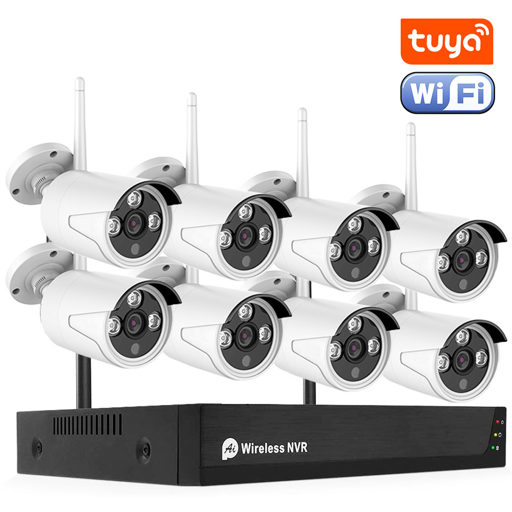 Бездротовий WiFi комплект відеоспостереження на 8 камер USmart ICK-02w, охоронна система для розумного дому, підтримка Tuya,