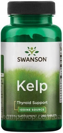 Ламінарія (морська капуста) Swanson Kelp Iodine Source 225 мг 250 таб., фото 1