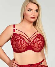 Бюстгальтер з м'якими чашками червоний Soft Kris Line Clarisa жіноча спідня білизна великих розмірів груди