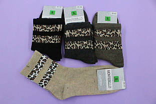 Жіночі середні шкарпетки Montebello, демісезонні тигровий принт, розмір 36-40, 12пар\уп. мікс кольорів