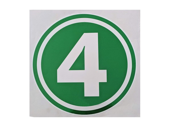 Наклейка на автомобіль зелена 4 (Euro 4) (d=230 мм)