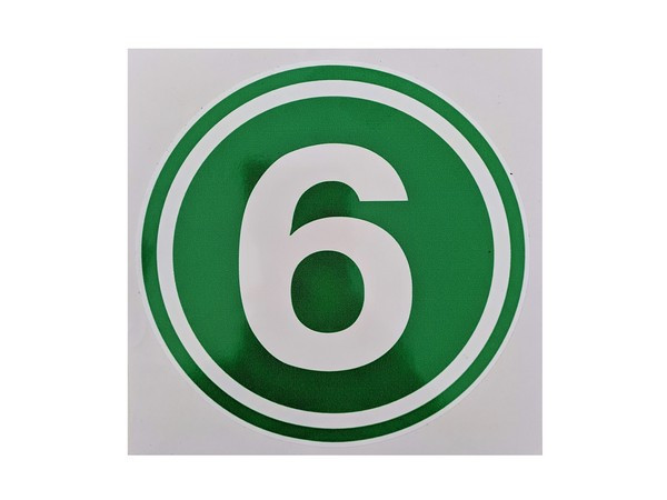 Наклейка на автомобіль зелена 6 (Euro 6) (d=150 мм)