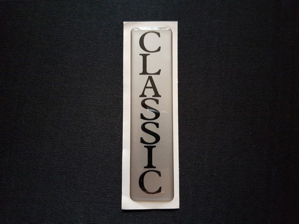 Наклейка силіконова Classic вертикальна срібло (l = 110 мм, h = 25 мм)