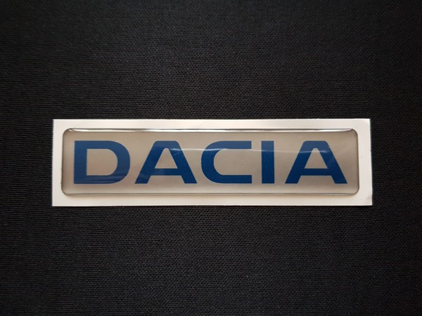 Наклейка силіконова Dacia срібло (l=110 мм, h = 25 мм)