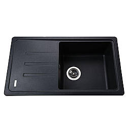 Гранітна мийка Globus Lux LUGANO чорний металiк 780х435мм-А0001 (000021513)