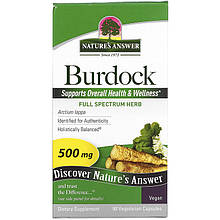 Корінь лопуха Nature's Answer "Burdock" 500 мг (90 капсул)