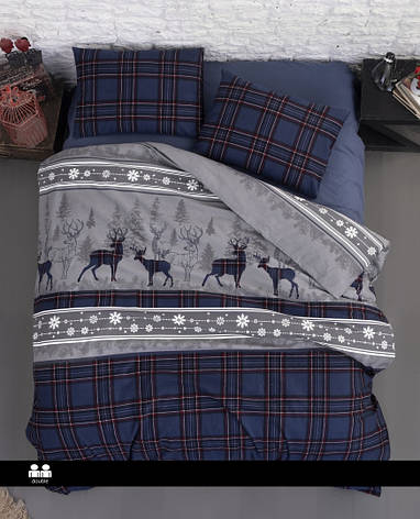 Постільна білизна First Choice Flanel — Happiness Navy Blue, фото 1