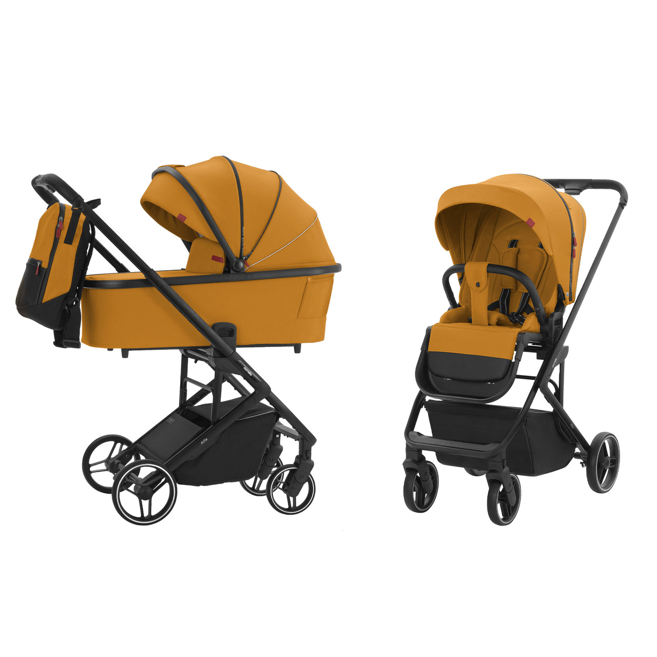 Коляска універсальна 2 в 1 Carrello Alfa CRL-6507 Sunrise Orange+сумка для мами | Каррелло Альфа