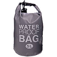 Водонепроникний гермомешок з плечовим ременем Waterproof Bag 5л TY-6878-5 (Сірий)