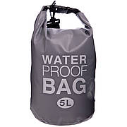 Водонепроникний гермомешок з плечовим ременем Waterproof Bag 5л TY-6878-5 (Сірий)