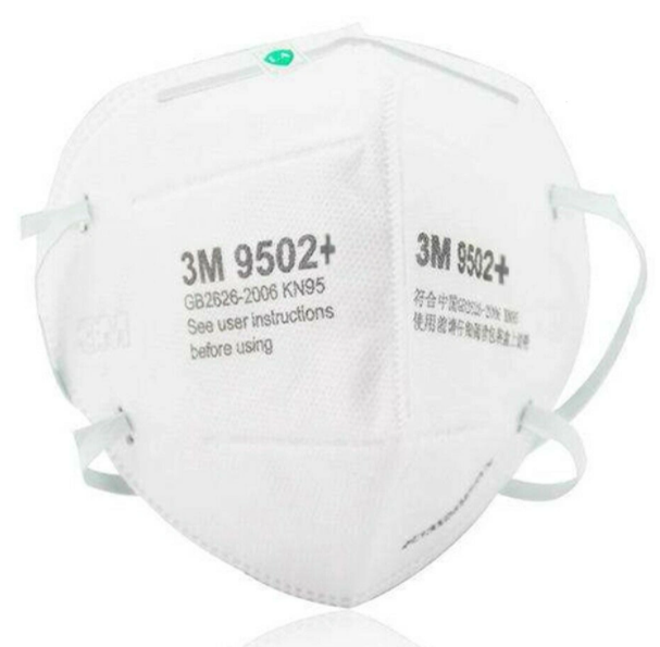 Маска респіратор для захисту N95 для частинок 3M 9502+, маска для обличчя пилозахисна від смогу, 4-шарова