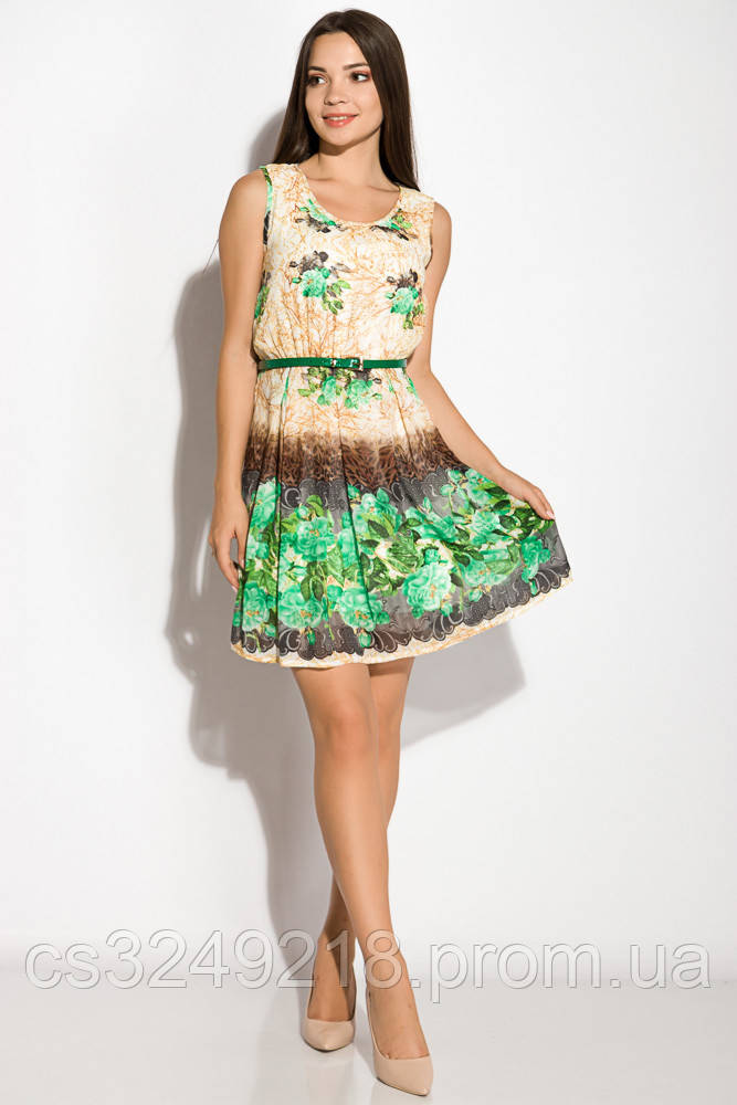 Ніжне жіноче плаття Time of Style 964K026 S Бежево-зелений
